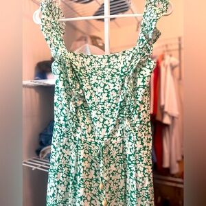 &Merci (boutique) small green and white floral jumpsuit